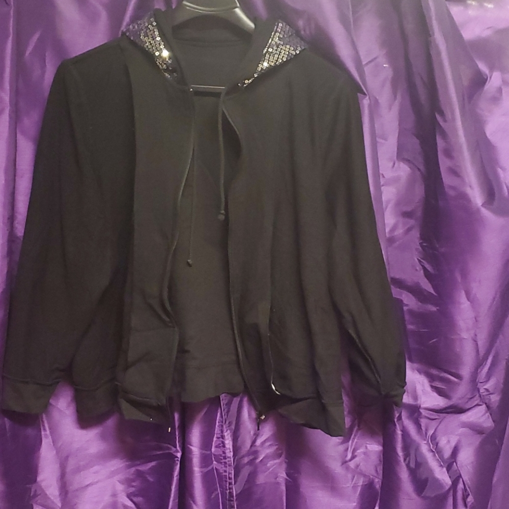 Bedazzled hood jacket